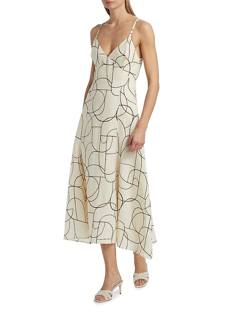 Wyeth Geo-Print Midi-Dress