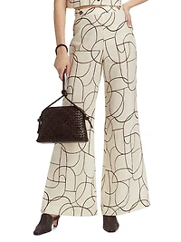 Annika Printed Linen Flared Pants