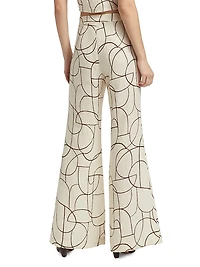 Annika Printed Linen Flared Pants