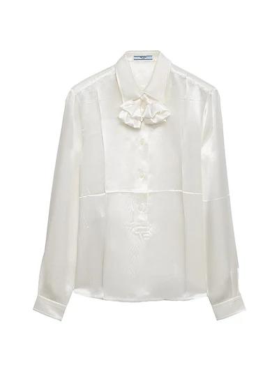 Embroidered Satin Shirt