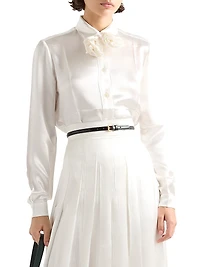Embroidered Satin Shirt