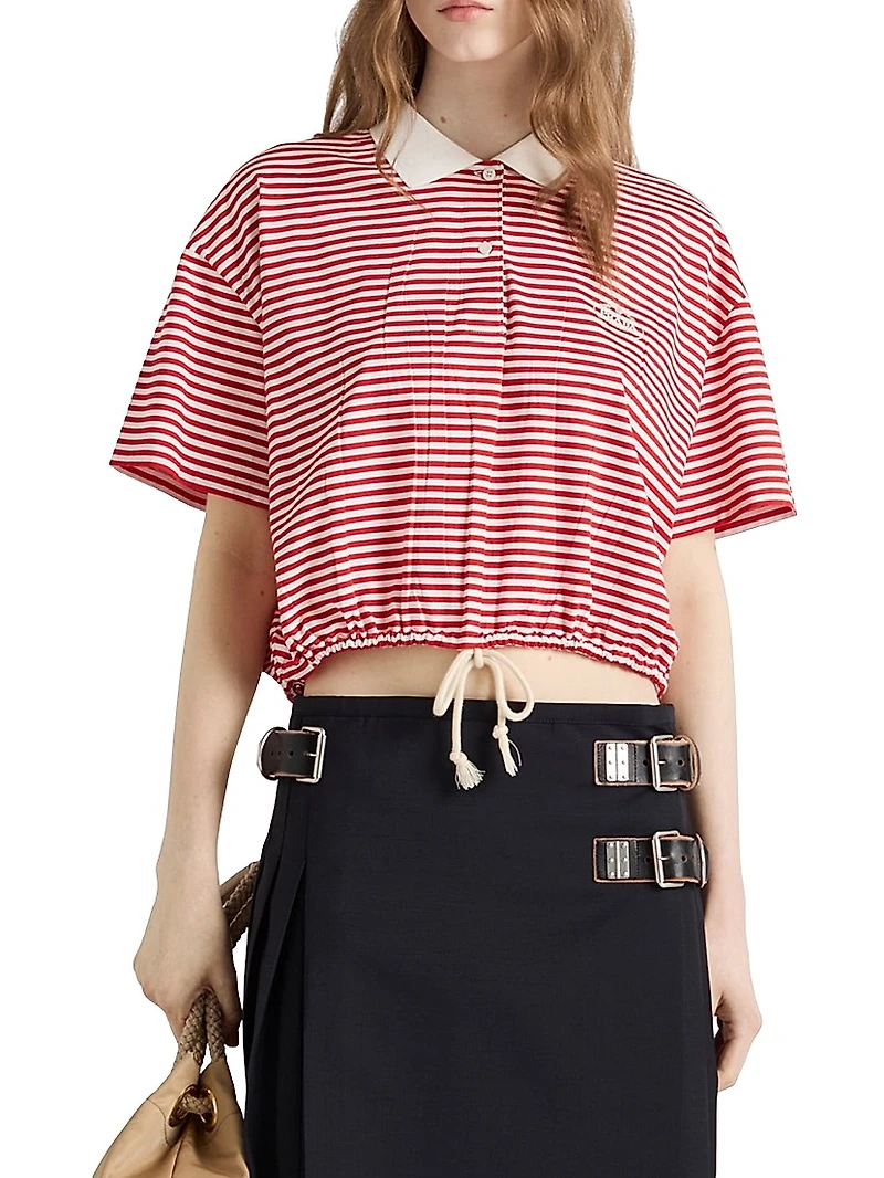 Striped Jersey Polo Shirt