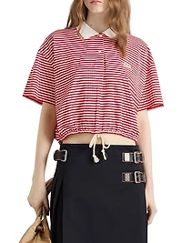 Striped Jersey Polo Shirt