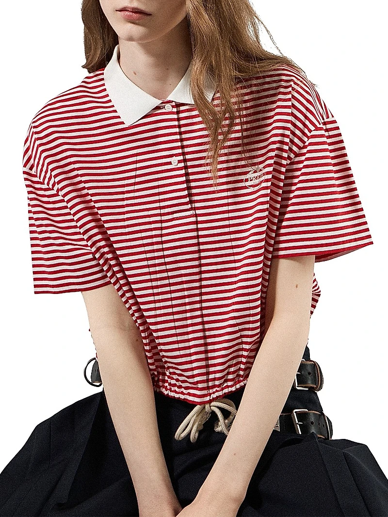 Striped Jersey Polo Shirt