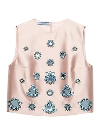 Embroidered Silk and Wool Top