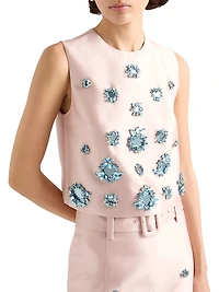 Embroidered Silk and Wool Top