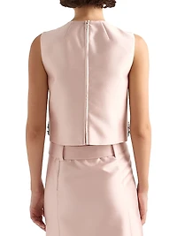 Embroidered Silk and Wool Top