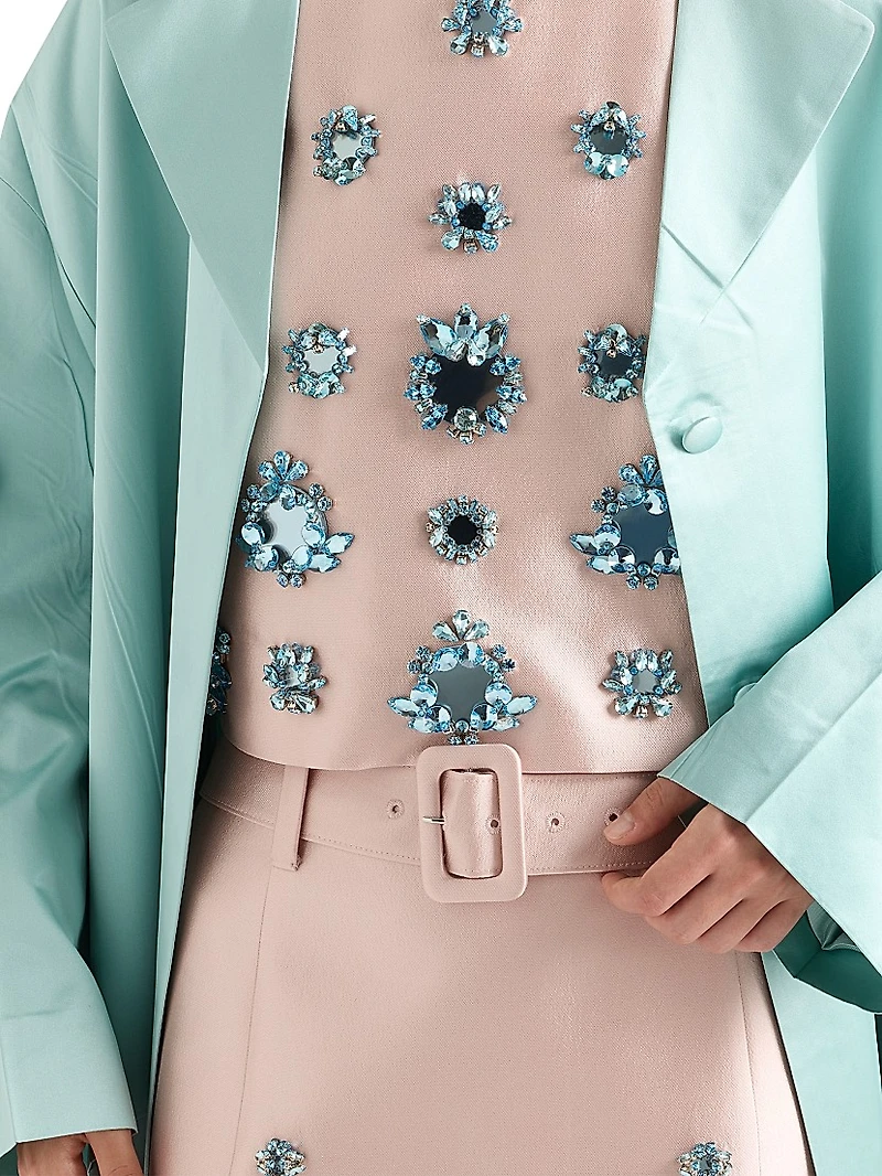 Embroidered Silk and Wool Top