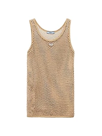 Sleeveless Cotton Mesh Top