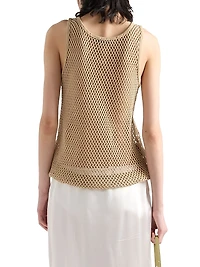 Sleeveless Cotton Mesh Top
