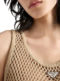 Sleeveless Cotton Mesh Top