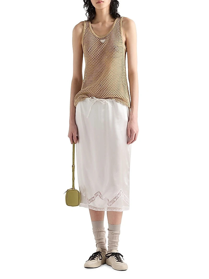 Sleeveless Cotton Mesh Top