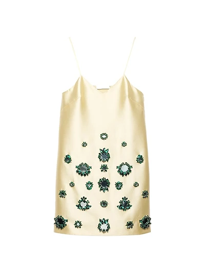 Embroidered Silk and Wool Mini-Dress