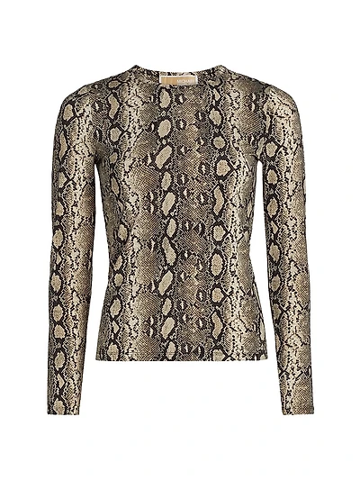 Snake Crewneck Long-Sleeve Top
