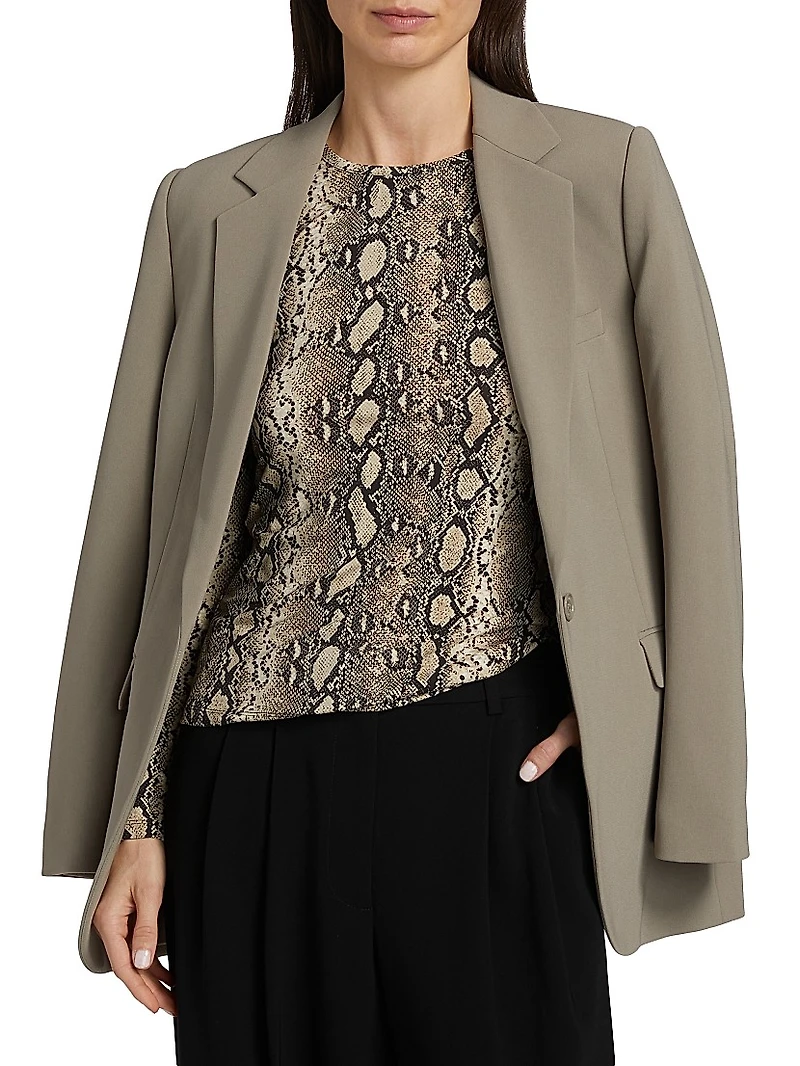 Snake Crewneck Long-Sleeve Top