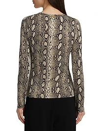 Snake Crewneck Long-Sleeve Top