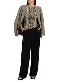 Snake Crewneck Long-Sleeve Top