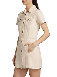 Denim Short-Sleeve Minidress
