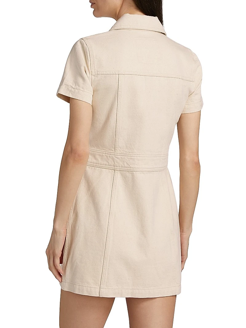 Denim Short-Sleeve Minidress