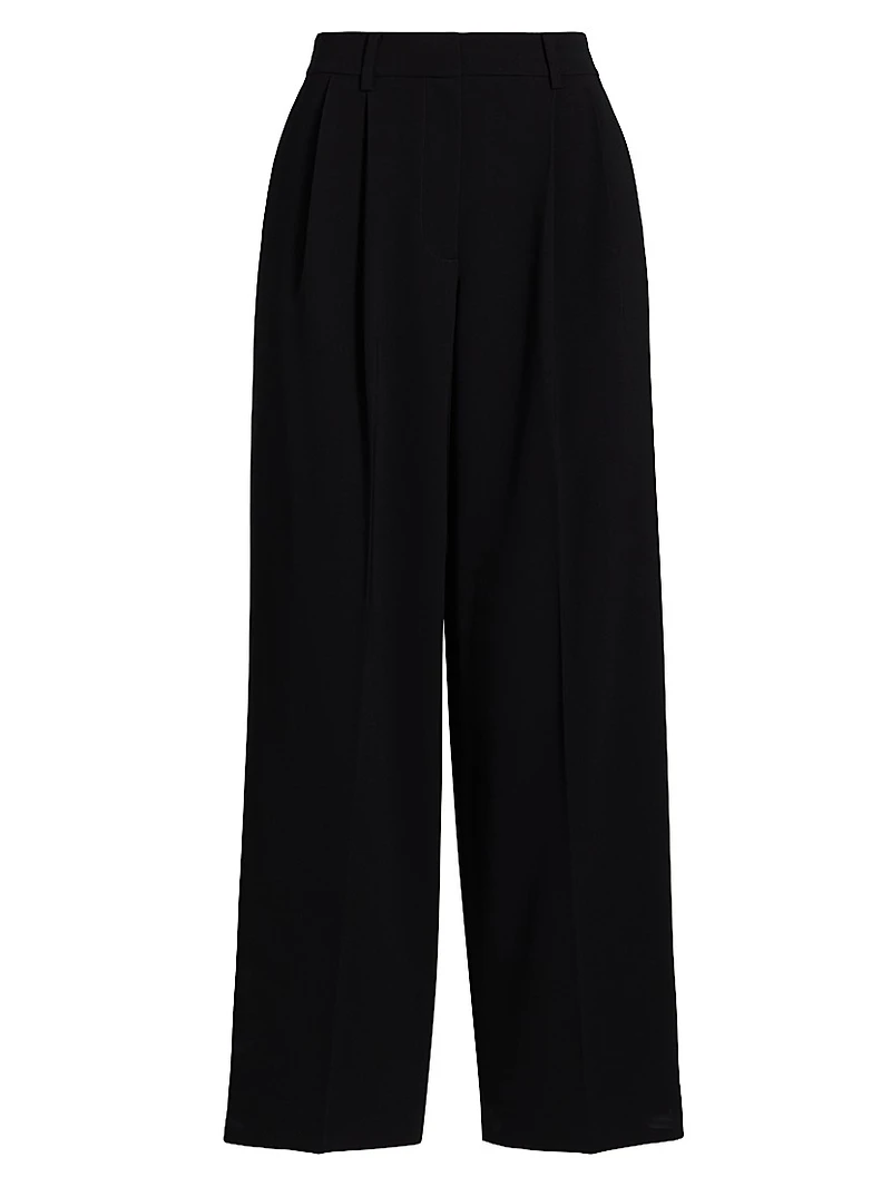 Pleated Wide-Leg Pants