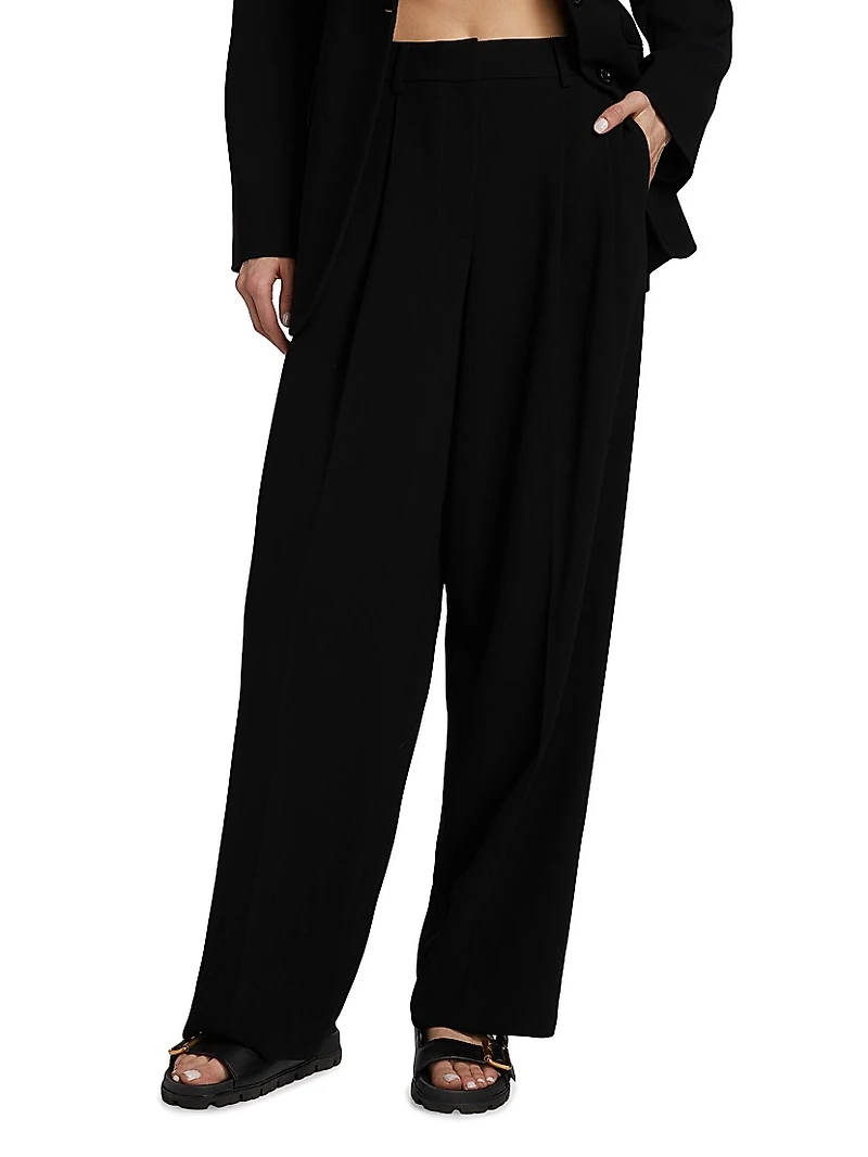 Pleated Wide-Leg Pants