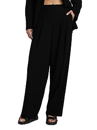 Pleated Wide-Leg Pants