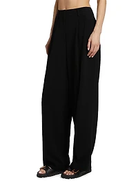 Pleated Wide-Leg Pants