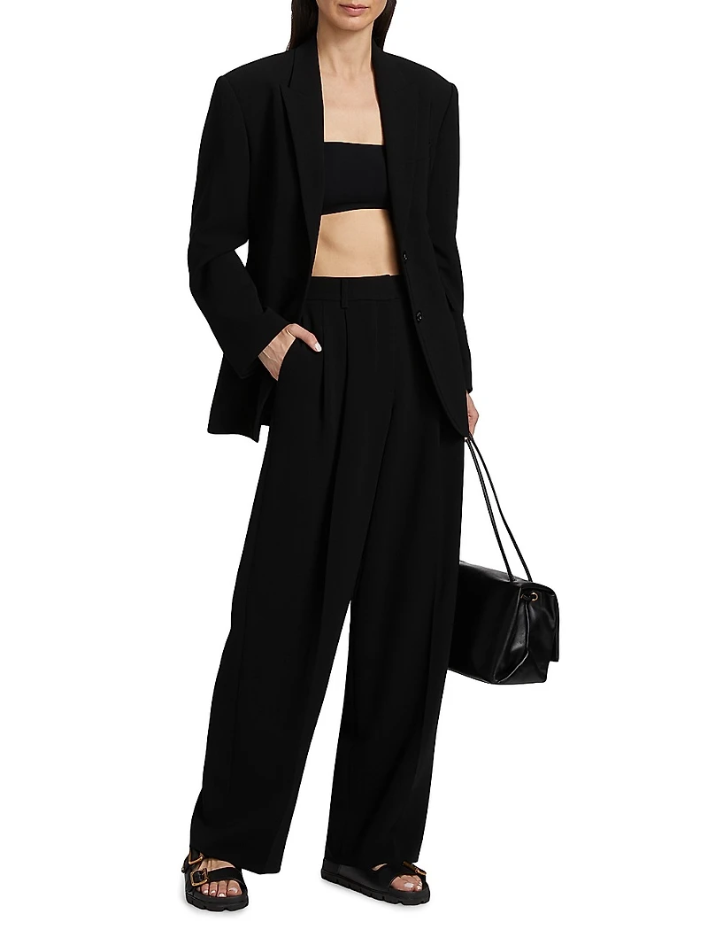 Pleated Wide-Leg Pants