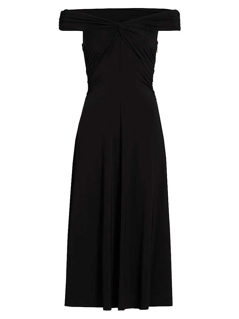 Twist Off-the-Shoulder Midi-Dress