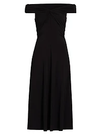 Twist Off-the-Shoulder Midi-Dress