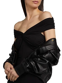 Twist Off-the-Shoulder Midi-Dress