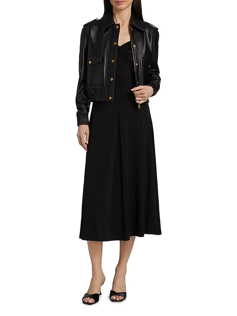 Twist Off-the-Shoulder Midi-Dress