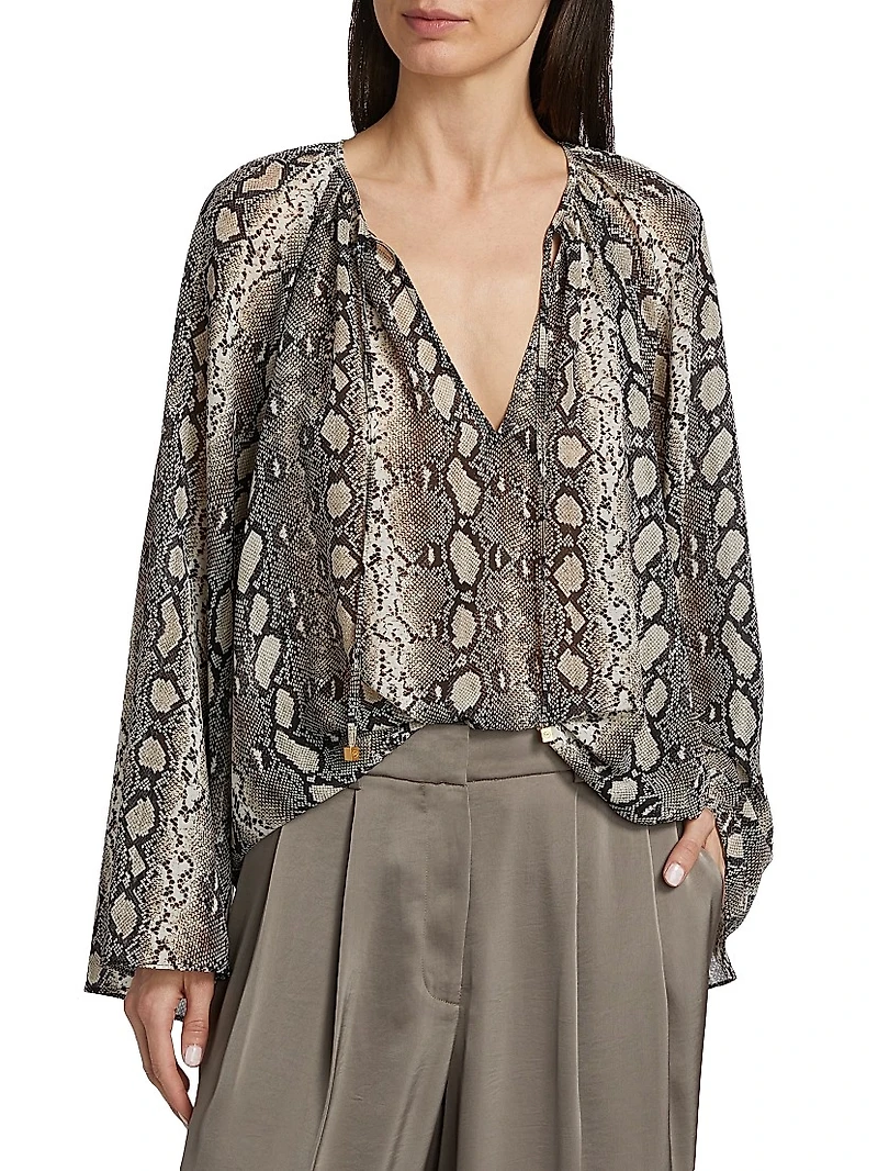 Snake V-Neck Blouse