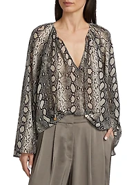 Snake V-Neck Blouse