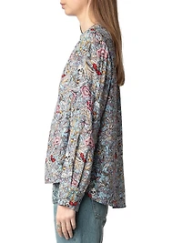 Tink Floral-Print Long-Sleeve Blouse