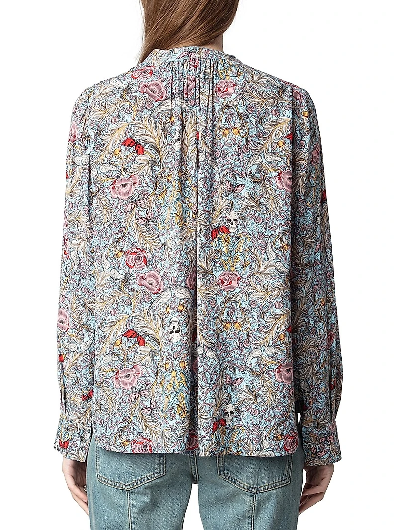 Tink Floral-Print Long-Sleeve Blouse