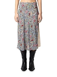Jayla Soft British Flowers Midi-Skirt