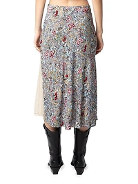Jayla Soft British Flowers Midi-Skirt