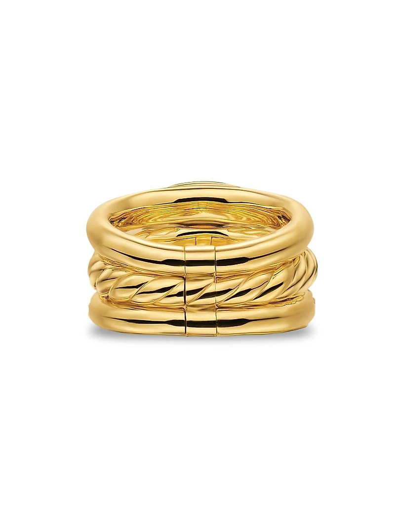 DY Mercer Three Row Stone Ring 18K Yellow Gold