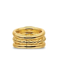 DY Mercer Three Row Stone Ring 18K Yellow Gold