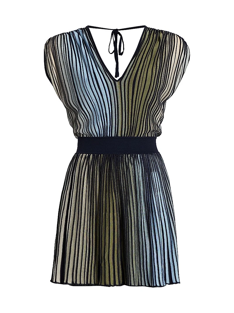Marisol Striped V-Neck Minidress