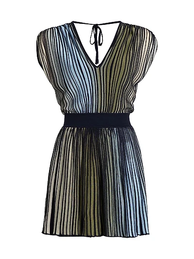 Marisol Striped V-Neck Minidress