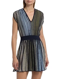 Marisol Striped V-Neck Minidress