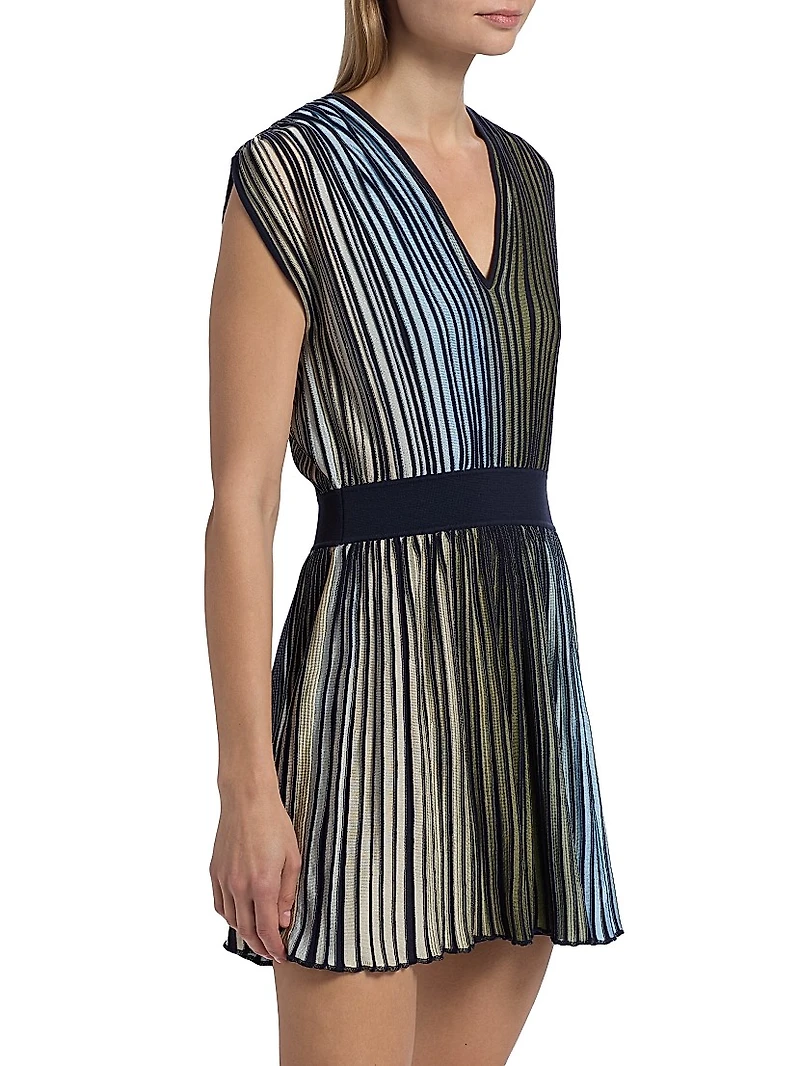 Marisol Striped V-Neck Minidress