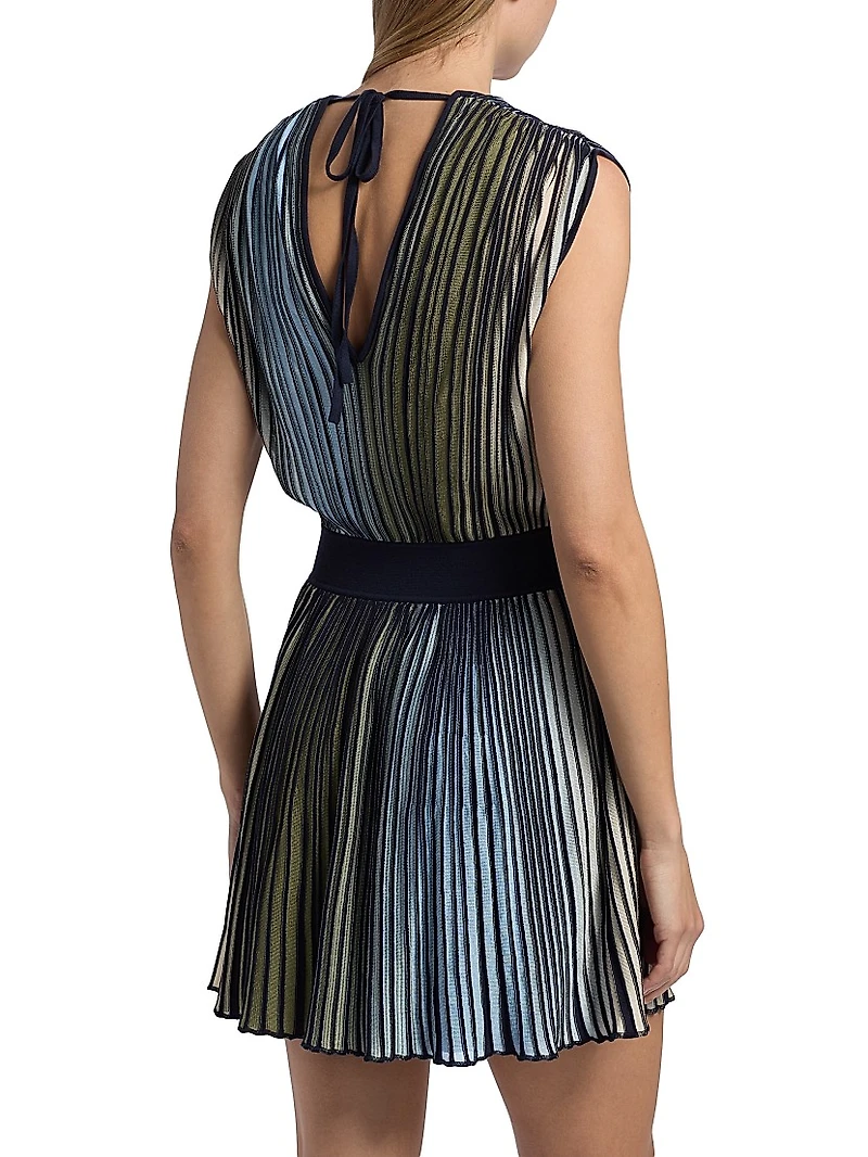 Marisol Striped V-Neck Minidress