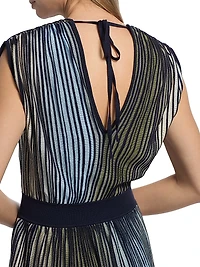 Marisol Striped V-Neck Minidress