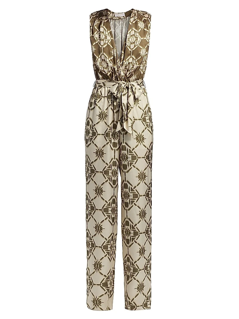 Noelia Printed Sleeveless Jumpsuit