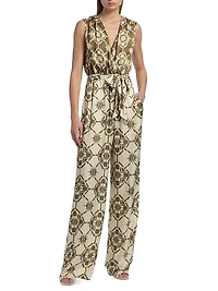 Noelia Printed Sleeveless Jumpsuit