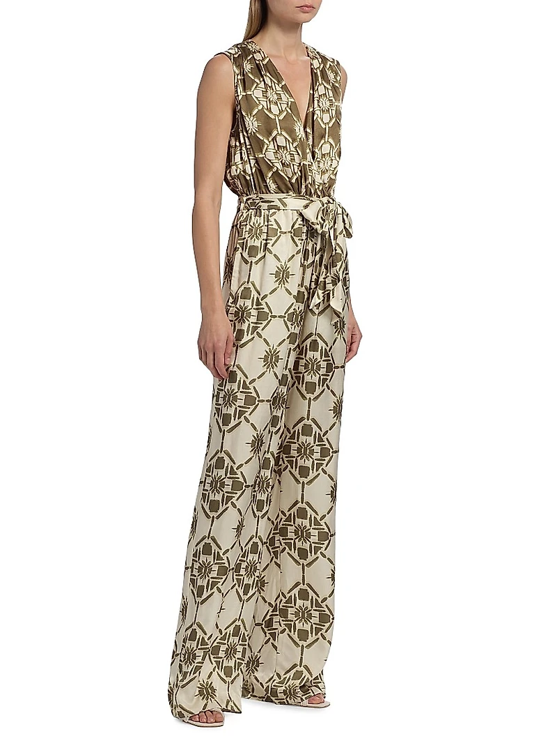 Noelia Printed Sleeveless Jumpsuit