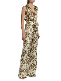 Noelia Printed Sleeveless Jumpsuit